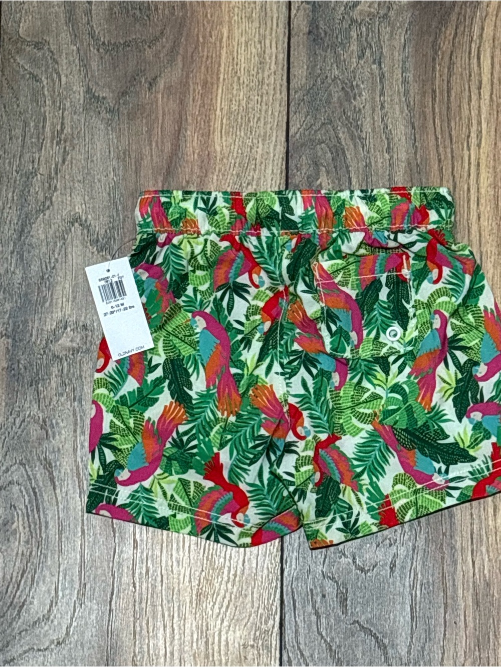 Old Navy Tropical Parrot Print Shorts - Green, Pink, Red